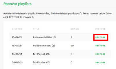 how to recover deleted spotify playlist pc