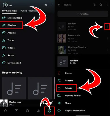 how to share a playlist on tidal via public playlist