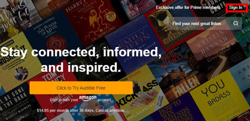 sign in audible