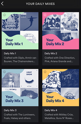 daily mix spotify on mobile app