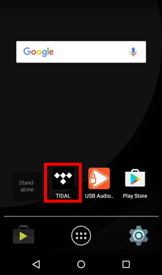 play tidal on onkyo audio player via tidal app