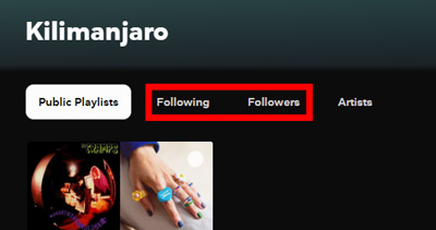 see my profile followers and following