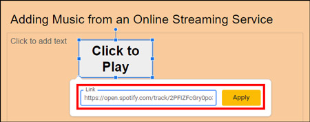 embed tidal music in google slides