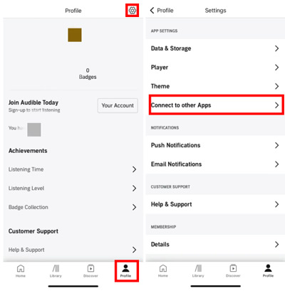 connect audible and waze on audible app