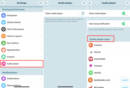 link audible to waze