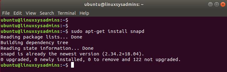 install snapd package on ubuntu