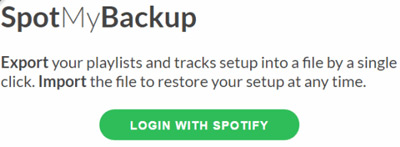 login with spotify in spotmybackup