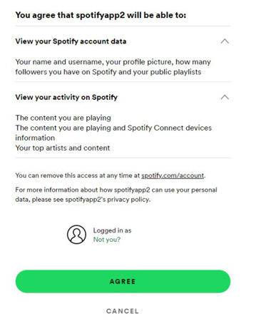 give spotify pie permission