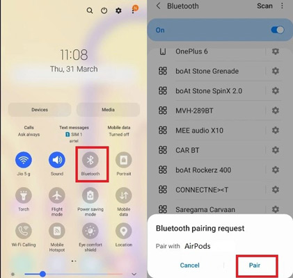 pair tidal airpods on android