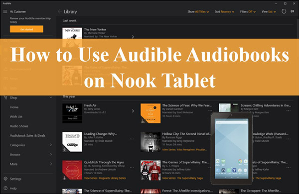 nook audible books