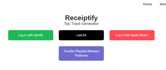 log in with apple music on receiptify