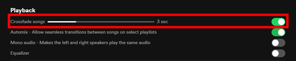 how to crossfade on tidal music with the spotify app