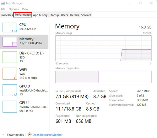 check pc storage performance