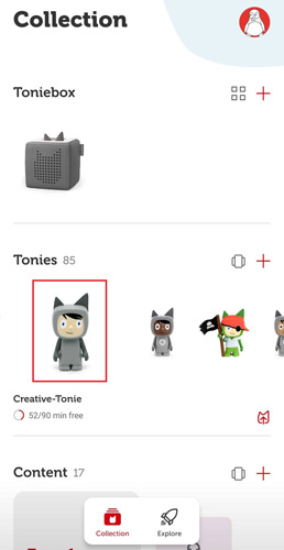 add a new tonie on mytonies app
