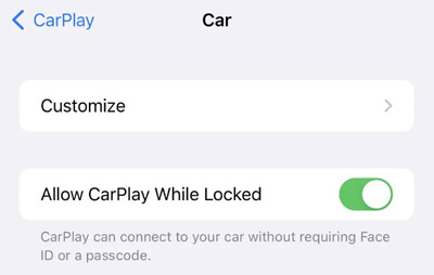 disable allow carplay while loacked on iphone