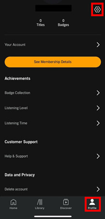 audible settings on mobile