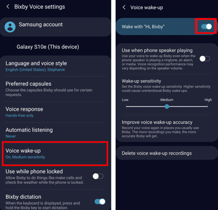 disable bixby voice wake up