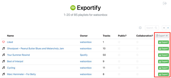 export spotify playlist to text