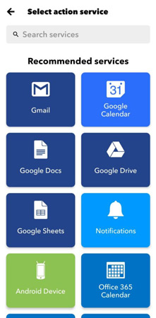 select action service for playing tidal with ifttt
