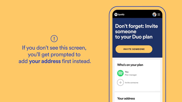 invite someone for spotify premium duo