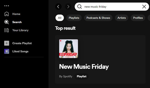 new music friday spotify this week by searching