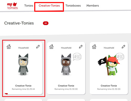 log into tonies website