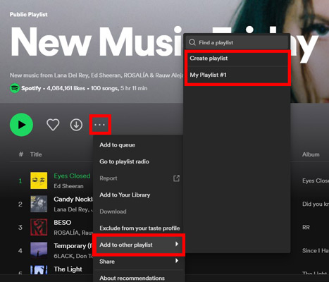 add new music friday to playlist on spotify
