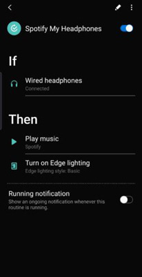 make bixby play spotify by bixby routines