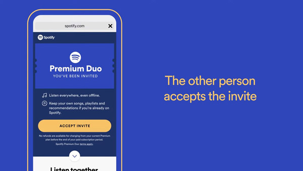 accept spotify premium duo invite