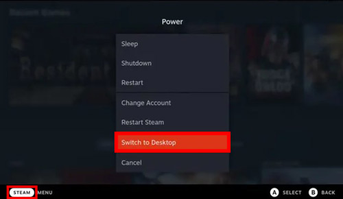 switch to desktop on steam deck