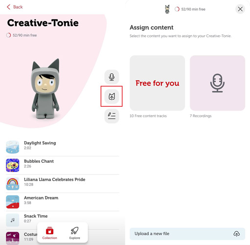 upload spotify to toniebox on mytonies app