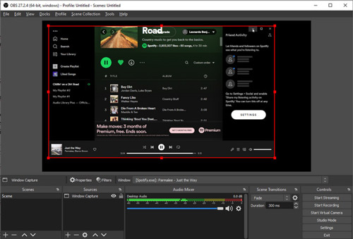 how to show spotify on obs studio