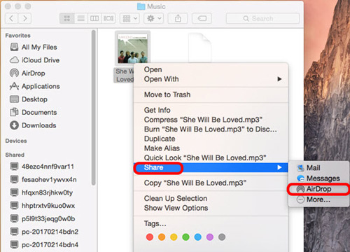 airdrop spotify playlist from mac to iphone