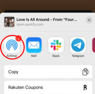 how to airdrop a song from spotify iphone