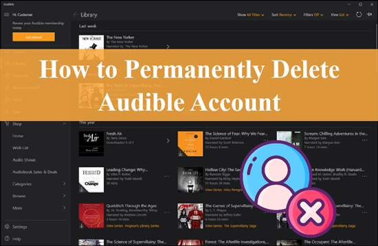 delete audible account