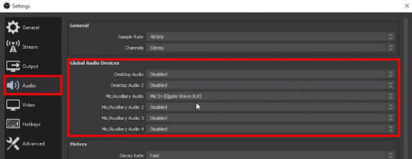 disable desktop audio settings