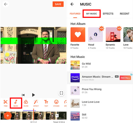 add music from spotify to youcut