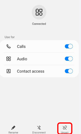 unpair samsung galaxy buds
