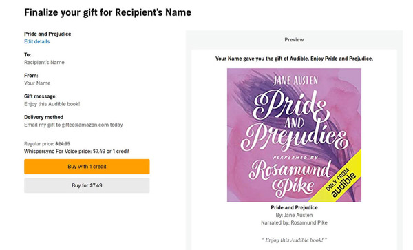 transfer audible books to another account by gifting