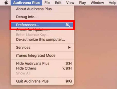 audirvana preferences on mac