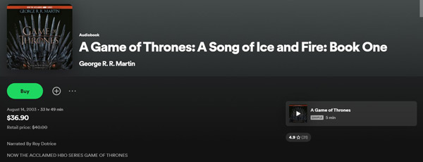 how to buy an audiobook on spotify