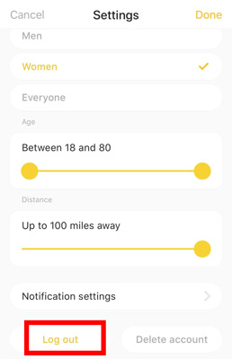 log out to fix bumble spotify top artists not accurate