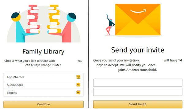 send invite to amazon household recipient