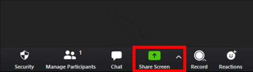 share screen on zoom