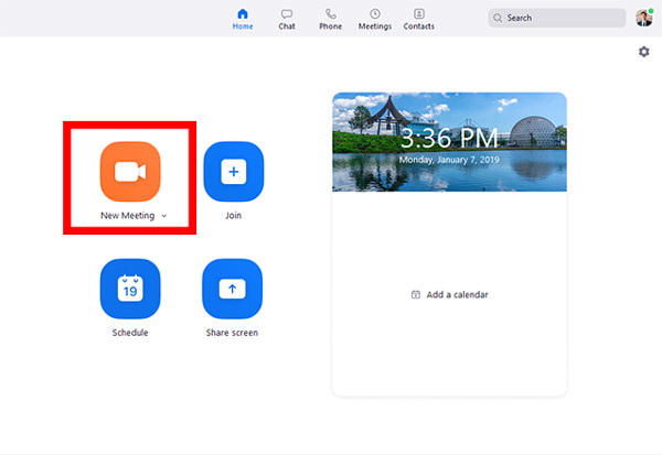 start a new meeting on zoom
