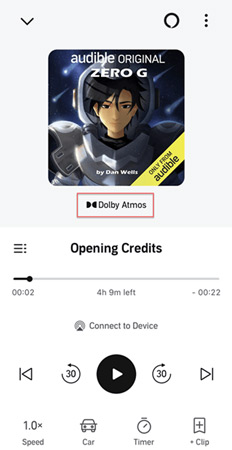 listen to audible dolby atmos titles