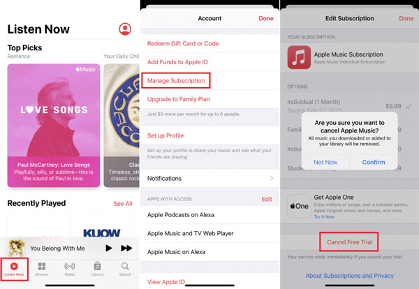 how to cancel free trial on apple music