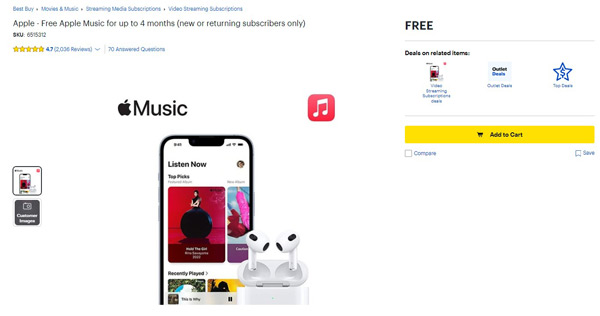 best buy free apple music