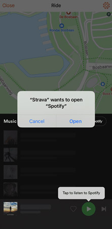 open spotify on strava