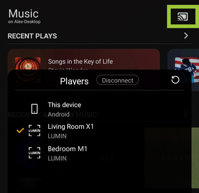 listen to tidal on lumin via plex